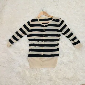 스트라이프 긴팔 가디건