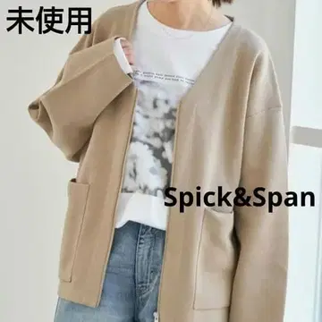 미사용 코튼 더블 지퍼 니트 가디건 Spick&Span