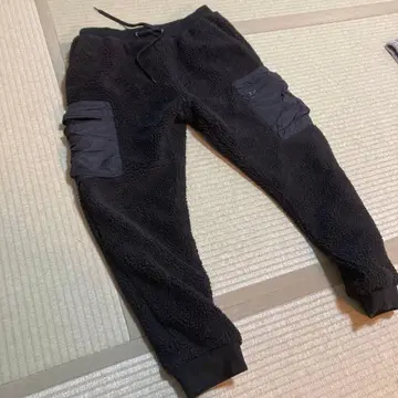 플리스 카고 팬츠 블랙