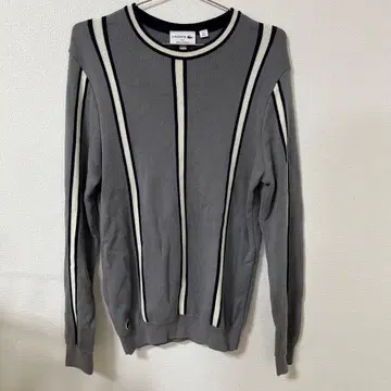 LACOSTE 그레이 스트라이프 니트