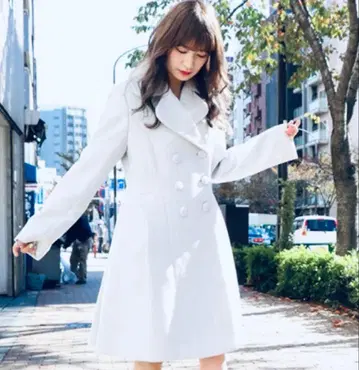 그레이 더블 브레스트 코트 M