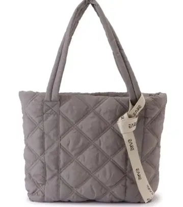 그레이 퀼팅 토트백