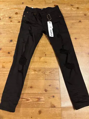 PURPLE BRAND 데미지 블랙 데님 29