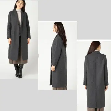 컨디션 최상 Plage 롱 테일러드 울 코트 멜톤 36