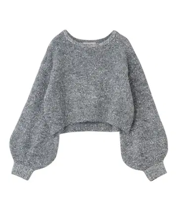 코코딜 택 포함 새상품 스팽글 퍼프 슬리브 니트 25AW