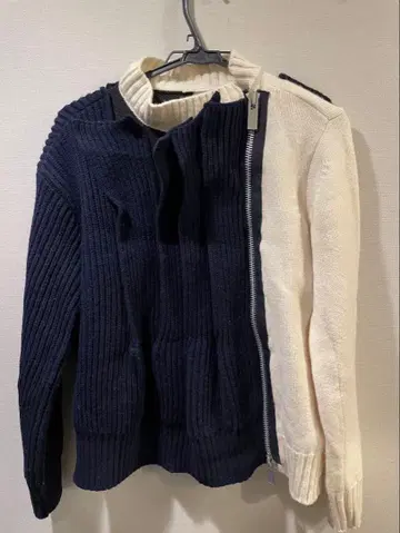 23aw sacai 니트 블루종 바이컬러 사이즈 2