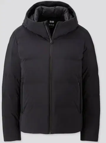 유니클로 UNIQLO 심리스 다운 후드티 블랙 M 블랙