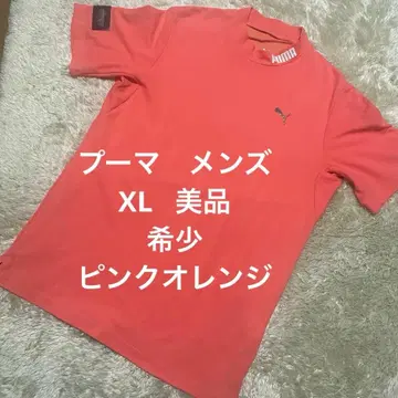 PUMA 남성용 XL 레어 핑크 오렌지 컬러 모크넥 T셔츠