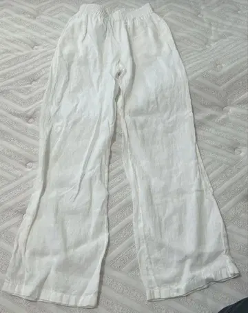 EMPORIO ARMANI 린넨 캐주얼 팬츠 여성용 S 사이즈