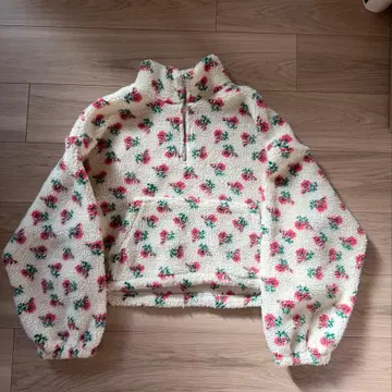 [ Alley ] 하프 지퍼 보아 숏 풀오버