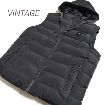 빈티지 4XL 두꺼운 보아 안감 다운 베스트 후드 탈부착 가능