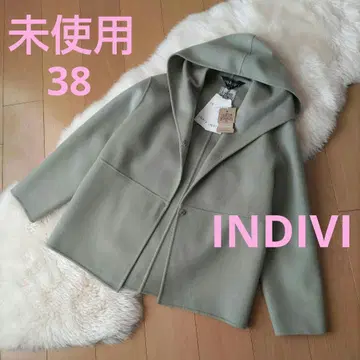 미사용 38 해밀턴 울 리버 하프 코트 INDIVI 인디비