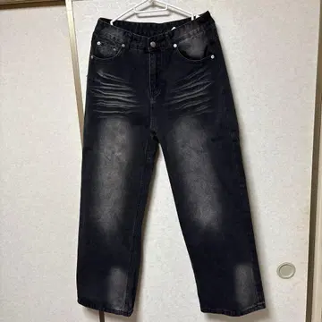 와이드 데님 색빠짐 가공