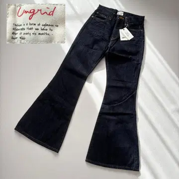 새상품 언그리드 원 워시 벨보텀 데님 일본제 25인치 M 다크 네이비