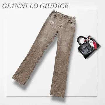 잔니로 주디체 레깅스 팬츠 (LL) 데님풍 프린트 스트레치