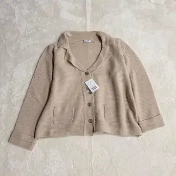 La coupe 택 포함 미사용 새상품 니트 가디건 베이지 울 혼방