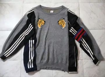 구제 의류 리메이크 재구축 니트 트랙 자켓 도킹