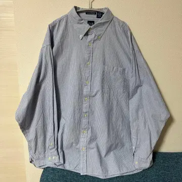 올드 갭 GAP 블루 화이트 체크 셔츠 00s