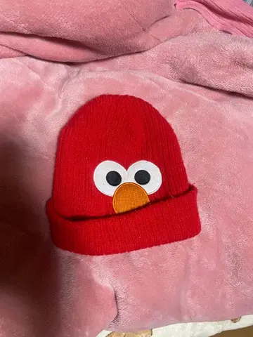 엘모 니트 모자 빨간색