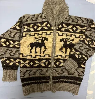 BACKSIDE 집업 카우친 스웨터 동물 패턴