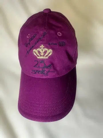 23구 보라색 왕관 자수 캡