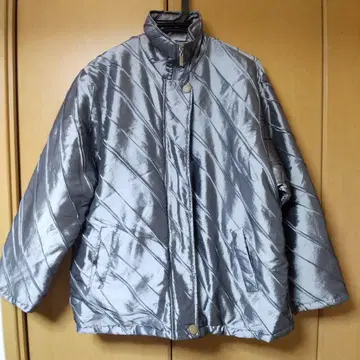 실버 퀼팅 자켓