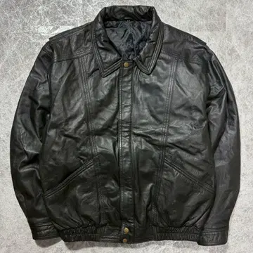 천연 가죽 가죽 블루종 짧은 기장 블랙 XL 일본제 실루엣 자켓