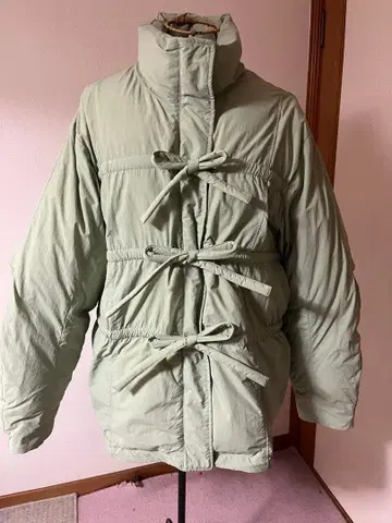 KBF 라이트 그린 페이크 다운 자켓