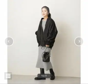 새상품 나노 유니버스 리브 니트 원피스 L 그레이 긴팔 FREE