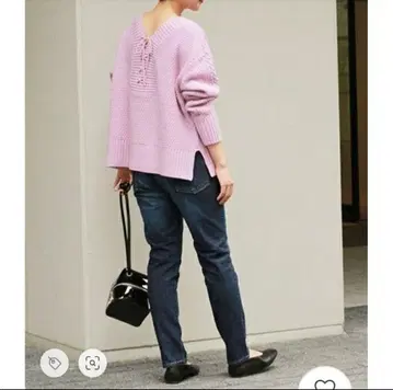 라벤더 케이블 짜임 니트 스웨터