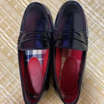 블랙 가죽 로퍼 24 EEEE