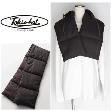 [도쿄햇] 미사용 후드 부착 2Way 솜 다운 머플러 F 사이즈