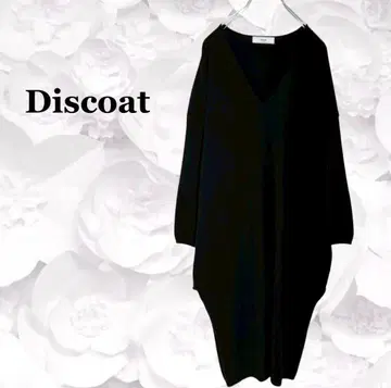 [디스코트] 니트 원피스 롱 [F] 블랙 V넥