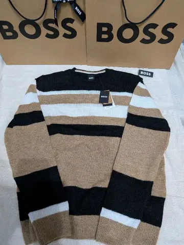 BOSS 스트라이프 니트 스웨터 택 포함 새상품