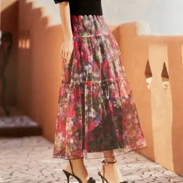 [ 새상품급 ] 엠즈 그레이시 스커트 튤 꽃무늬 2024년 40