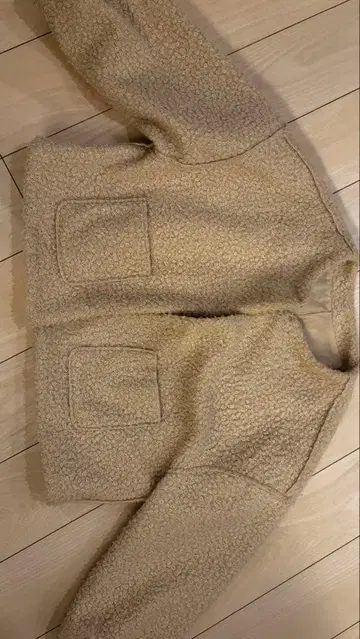 베이지 보아 자켓 2 포켓