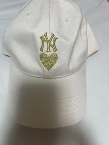 NY 로고 자수 야구 모자 M/L 하트 베이지