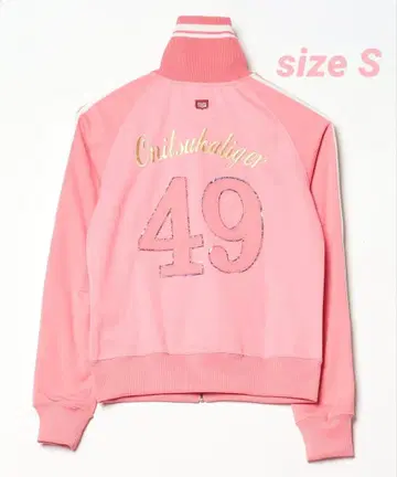 오니츠카타이거 트랙 자켓 S 핑크 벚꽃 꽃무늬 일본풍 패턴 저지