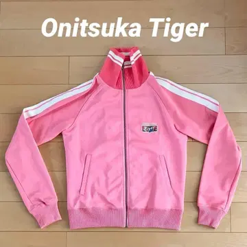 오니츠카타이거 트랙 자켓 S 핑크 벚꽃 꽃무늬 일본풍 패턴 저지