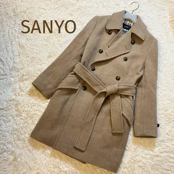 [ SANYO ] 산요 울 코트 더블 벨트 포함 베이지 삼양상회