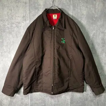 USA제 자수 로고 자켓 충전솜 퀼팅 브라운