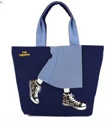 새상품 mis zapatos 토트백 스니커즈 패턴 네이비 여성용