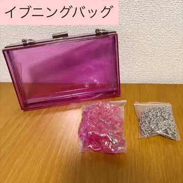 여성용 아크릴 투명 이브닝백 핸드백 핑크