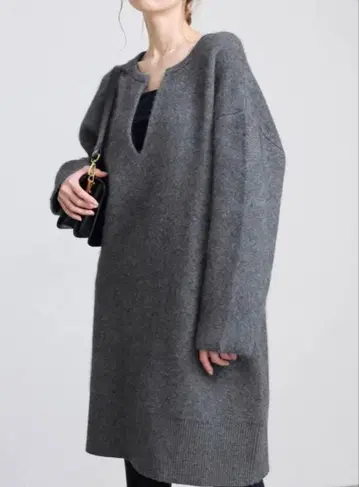 slobeIENA 워셔블 퍼리 미니 원피스 그레이 새상품