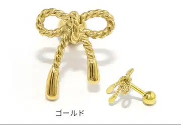 골드 리본형 귀걸이