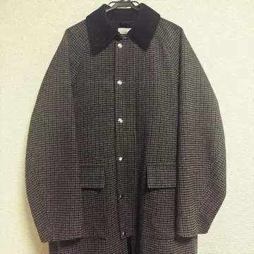 EDIFICE 에디피스 INHERIT 체크 무늬 스텐카라 코트