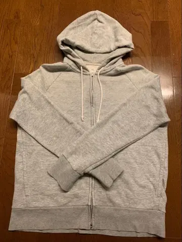 MUJI 지퍼 후드티 풀 집업 그레이