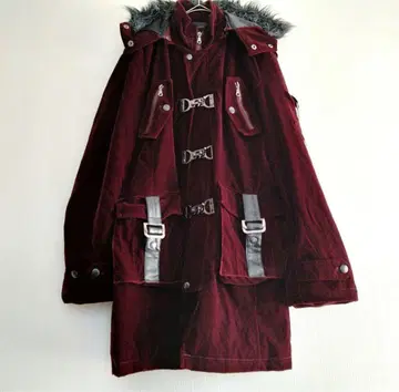 [ 레어 ] AUTHENTICTICS 벨로아 파이어맨 코트 와인 레드