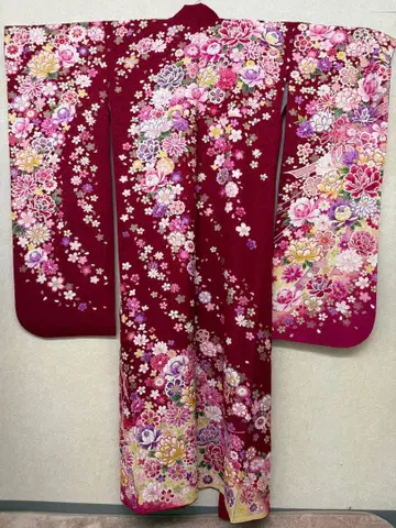 꽃무늬 후리소데 빨간색 12/25까지