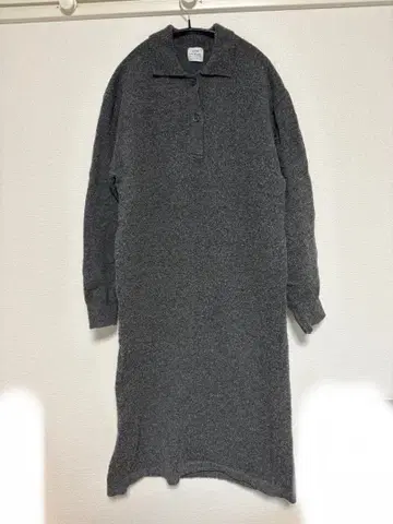 니트 원피스 롱 헨리넥